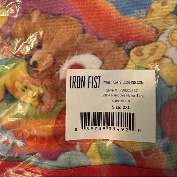 Iron Fist Rainbow Care Bear Halter Tank & Shorts Set NWT Size 2XL - Picture 13 of 14